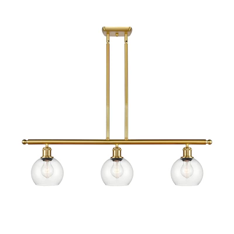 Innovations Lighting 516-3I-9-36 Athens Linear Athens 3 Light 36" Wide - Satin Gold / Clear