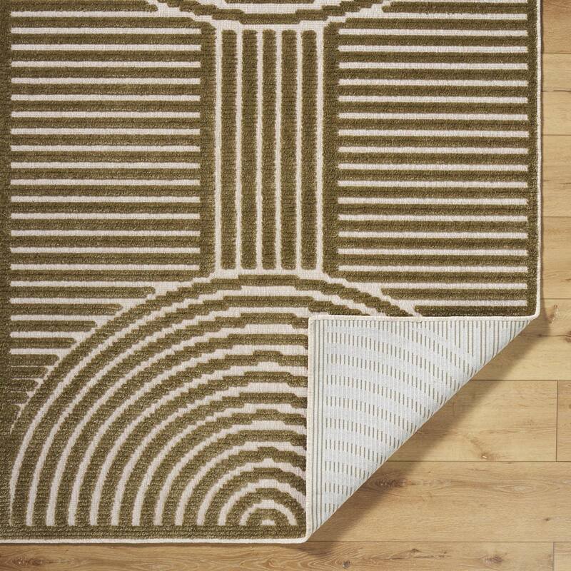 Livabliss Remi Mod Stripe Machine Washable Area Rug