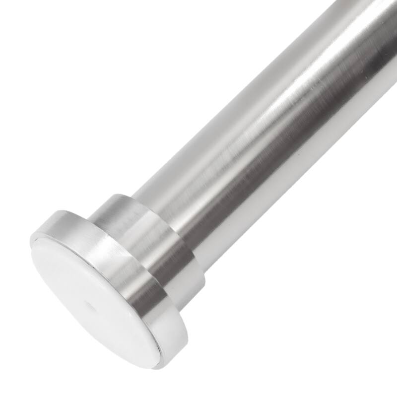 MERIVILLE 1-inch Diameter Metal Spring Tension Rod, Adjustable - 52"-90" - Satin Nickel