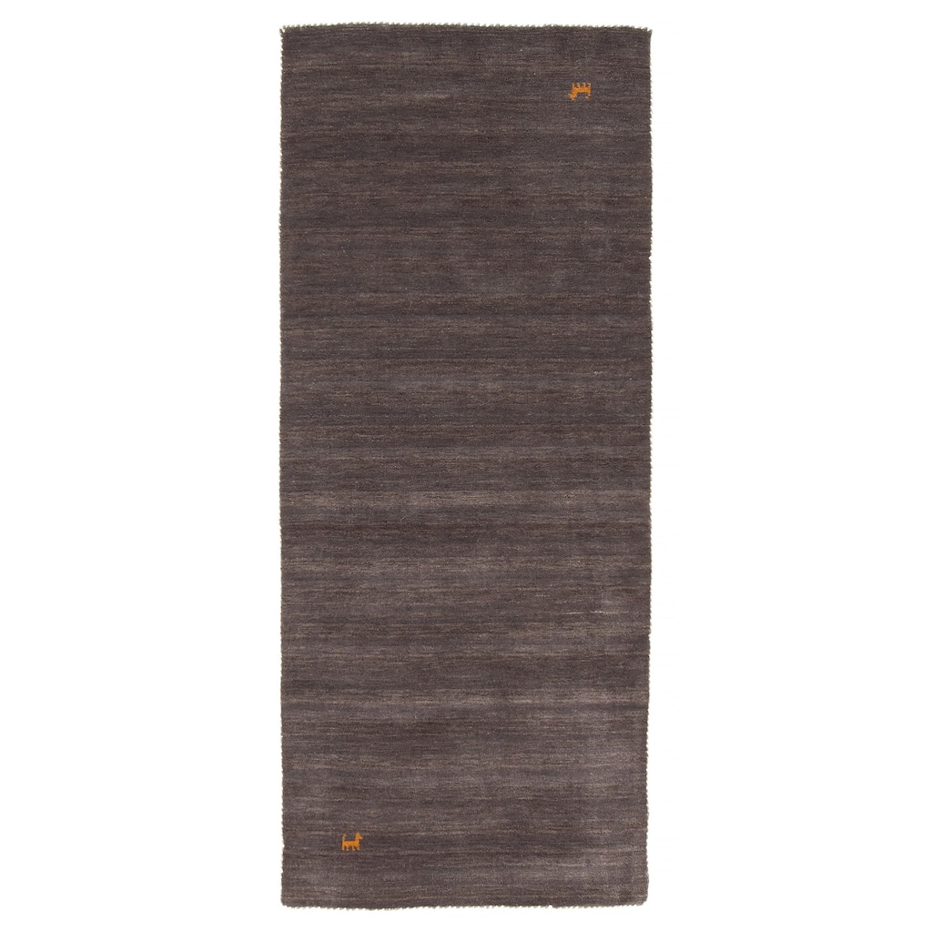 Kashkuli Gabbeh Grey Rug 2'7" x 6'5" - 2'7 x 6'5