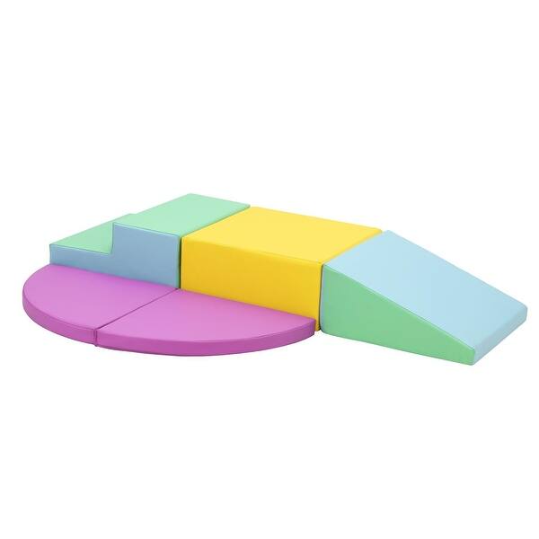 slide 2 of 12, Foam Climbing Blocks for Toddlers and Preschoolers - Soft Climbing Indoor Set Pink