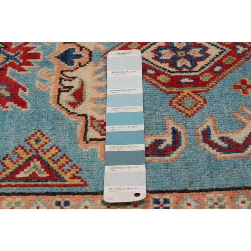 ECARPETGALLERY Hand-knotted Uzbek Ghazni Sky Blue Wool Rug - 2'9 x 9'7