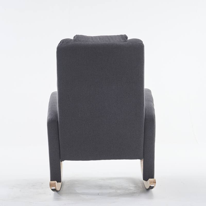 Fabric Nursery Rocking Chair With Adjustable Footrest