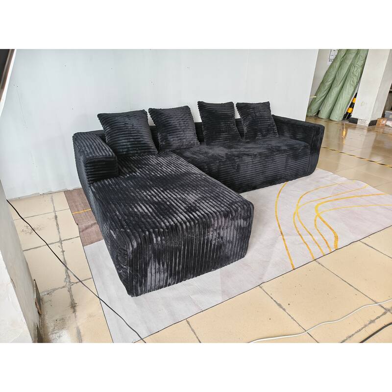 Cloud Sectional Sofa with Right-Facing L-Shape Chaise, Modern Modular Couch with Deep Seat, No Assembly Required