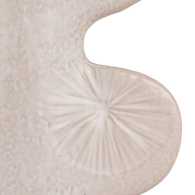 Stoneware Sculptural Taper Holder with Design - 5" L x 3" W x 10" H