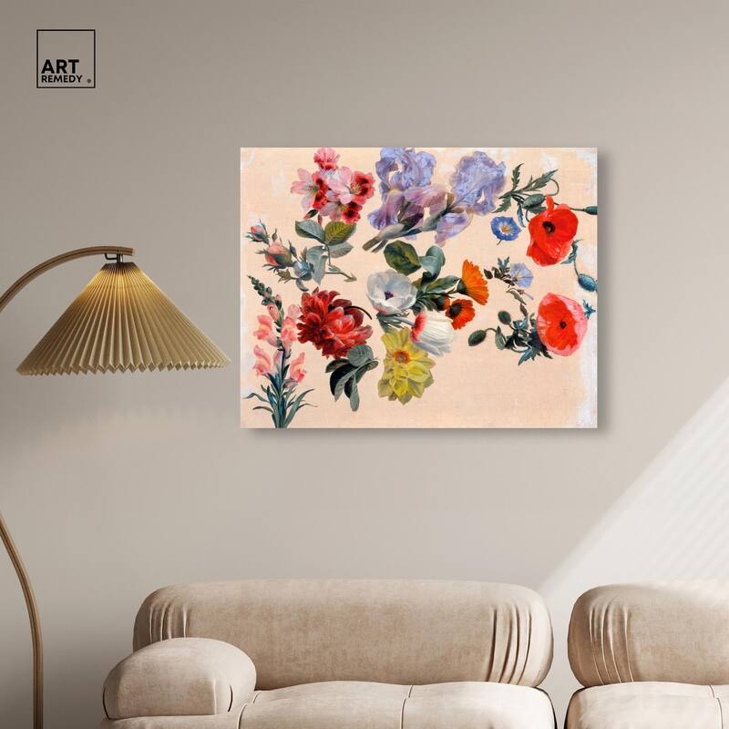 Summer Flowers Canvas by Art Remedy, Gallery Wrapped