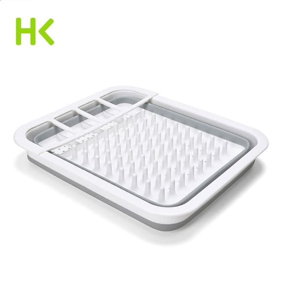 HK Dish Drying Rack Dish Drainer with Utensil Holder Antimicrobial