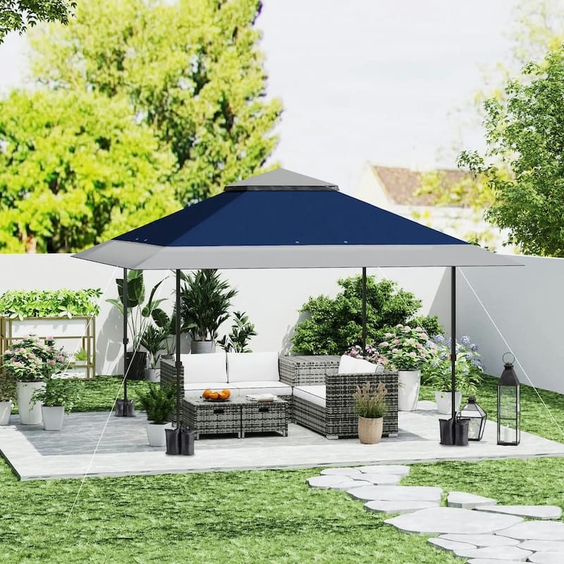13'x13' Pop Up Canopy Tent,UPF50+ Tents for Parties,Height Adjustable - Navy Blue