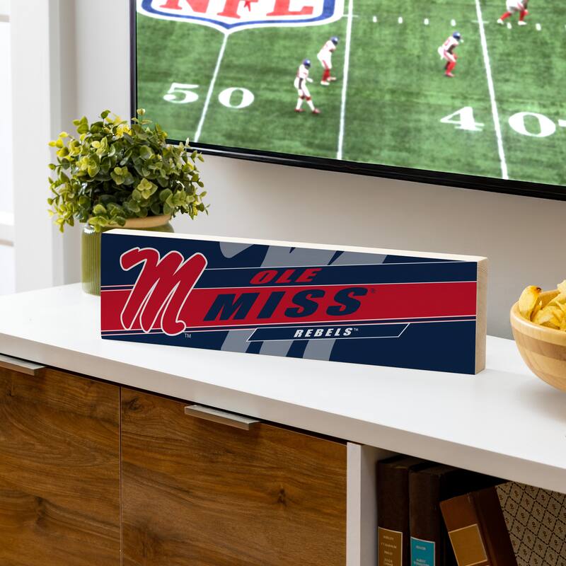 University of Mississippi Wooden Tabletop Mantel Shelf Sign - 5" x 18"