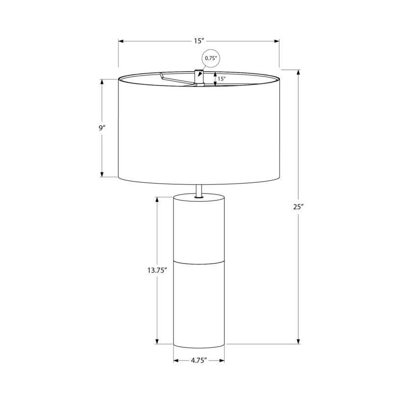 Lighting, 25"h, Table Lamp, Black Concrete, Black Shade, Contemporary