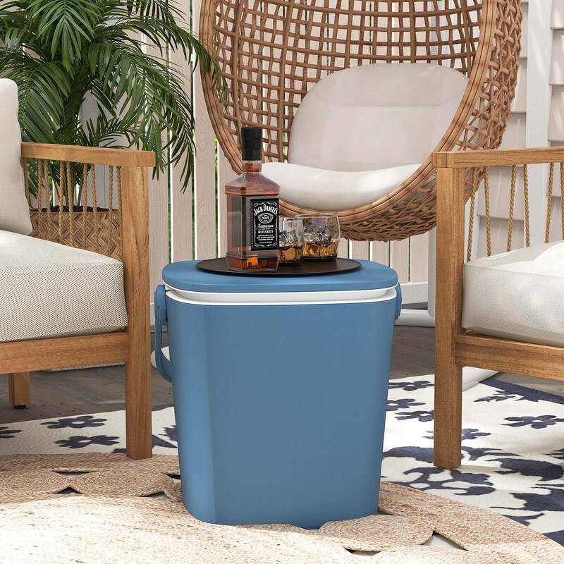 Costway 4 Gallon Portable Cooler Bar Table with Handle Bottle Opener & - See Details