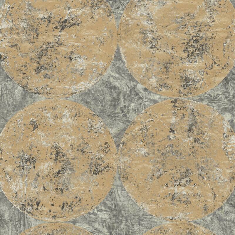 Seabrook Designs Fulton Faux Texture Circles Unpasted Wallpaper