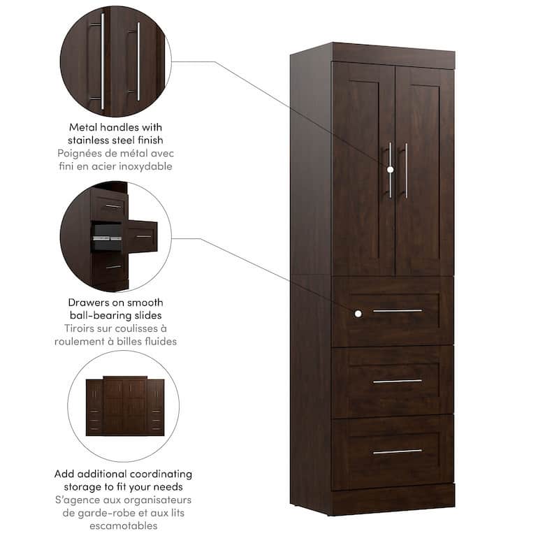 Pur 25W Wardrobe with Drawers by Bestar - Wardrobe with Drawers