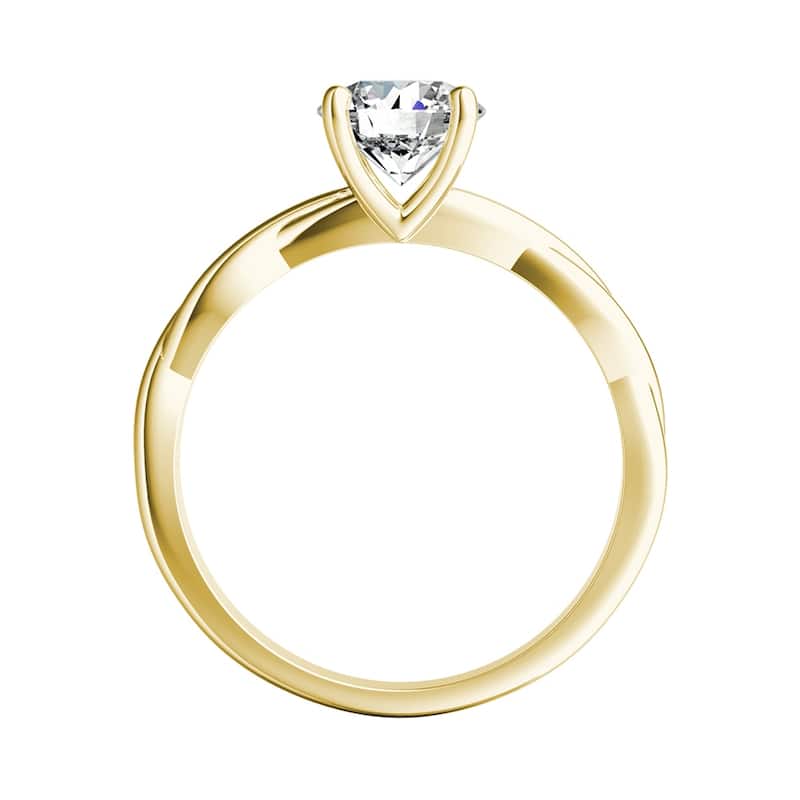 Auriya 14k Gold 1/2ctw Twisted Round Solitaire Diamond Engagement Ring (G-H, VS1-VS2)