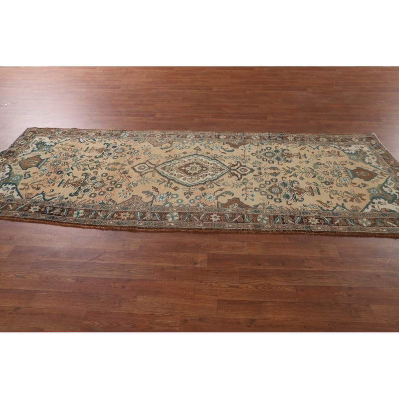 Lilian Persian Vintage Runner Rug Handmade Wool Carpet - 3'8"x 9'7"