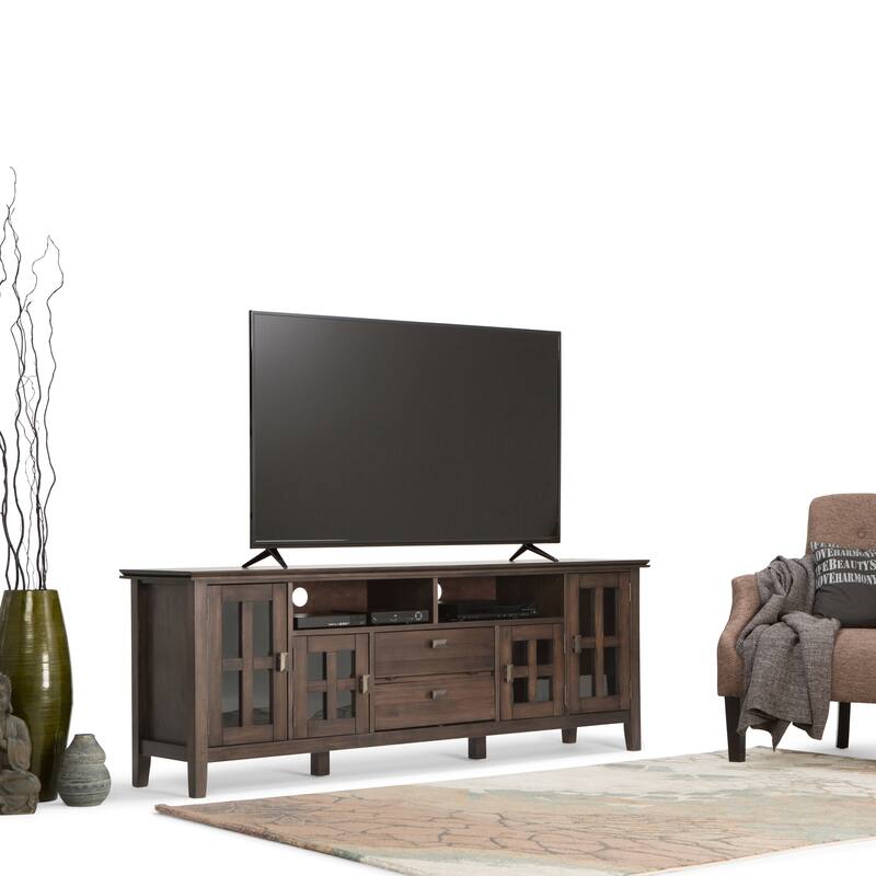 WYNDENHALL Stratford SOLID WOOD 72" Wide TV Media Stand For TVs up to 80"