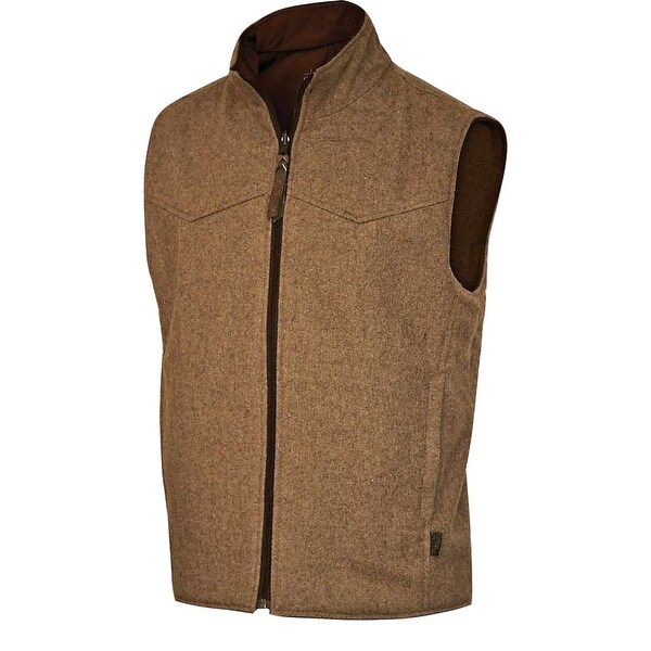 StS Ranchwear Western Vest Men Microfiber Wool Zip Ewing Brown ...