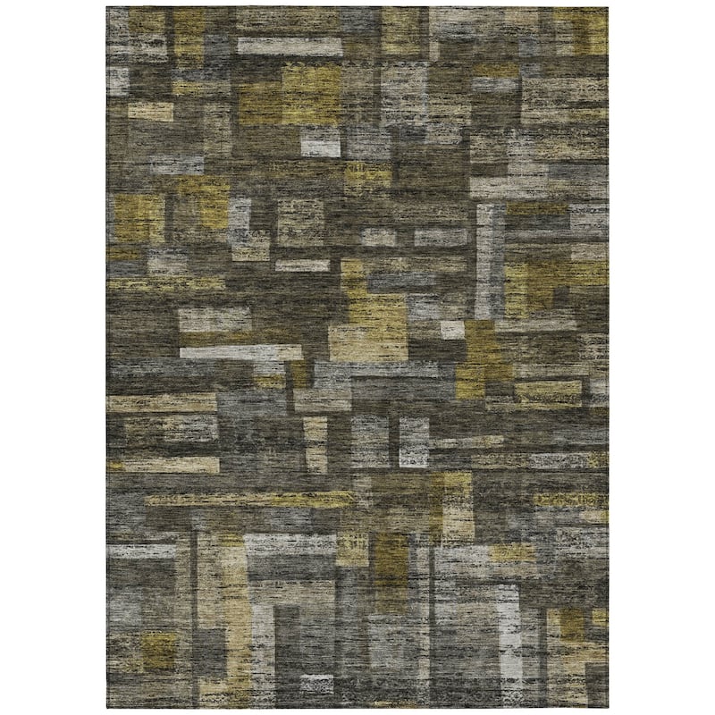 HomeRoots Striped Transitional Rectangle Outdoor Rug