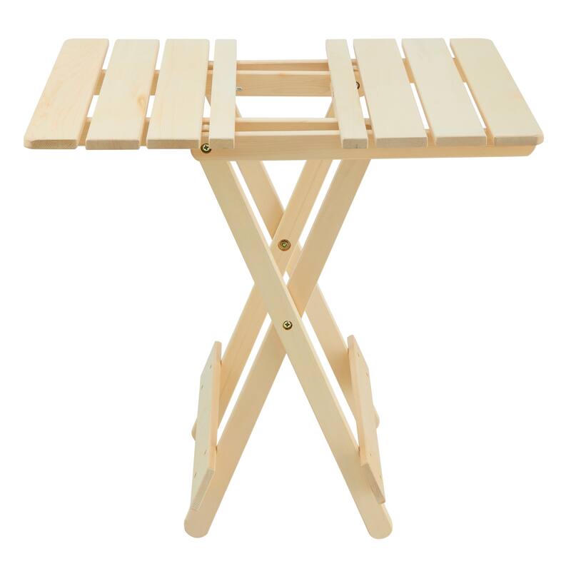 Folding Square Table Patio Outdoor Solid Wood Table