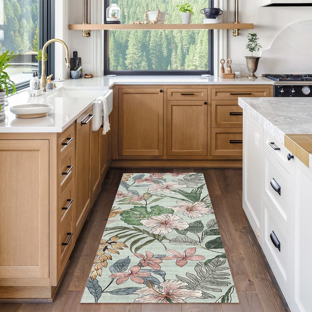 Gertmenian Crystal Print Soft Flat Pile Polyester Slip Resistant Washable Indoor Printed Area Rug Collection