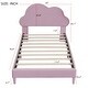 preview thumbnail 11 of 13, Twin Size Upholstered Cloud-Shape Bed ,Velvet Platform Bed with Headboard, No Box-spring Needed