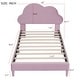 preview thumbnail 32 of 34, Velvet Upholstered Bed with Cloud-Shape Headboard, Wood Platform Bed Frame for Boys Girls Easy Assembly, No Box Spring Needed
