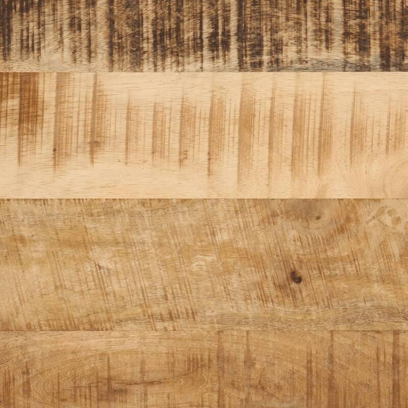 vidaXL Nesting Coffee Table Brown, Black Solid Mango Wood, Iron - 15.7 x 19.7 x 15.7