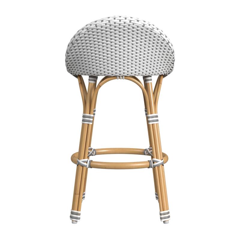 Inez 24 in. Seat Height Rattan Low Back Counter Stool