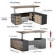 preview thumbnail 2 of 34, L-Shaped Executive Desk Adjustable Height with Universal Charging Ports Drawers and Cable Management