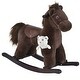 preview thumbnail 6 of 8, Plush Rocking Horse for Toddlers with Authentic Sounds, Soft Body, Lightweight Metal Frame, 66 lbs Capacity Brown
