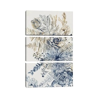 iCanvas "Royal Blue II" by Maya Woods 3-Piece Canvas Wall Art Set - Bed ...