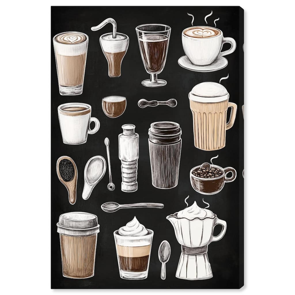 Coffee Chalkboard Canvas by Art Remedy, Gallery Wrapped