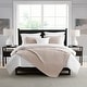 preview thumbnail 12 of 20, Swift Home Crinkle Enzyme Wash Oversized Coverlet/Bedspread Quilt Sets Mushroom - King