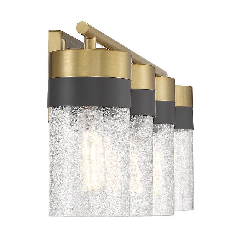 Warm Brass Four Light Bathroom Vanity from the Brickell Collection