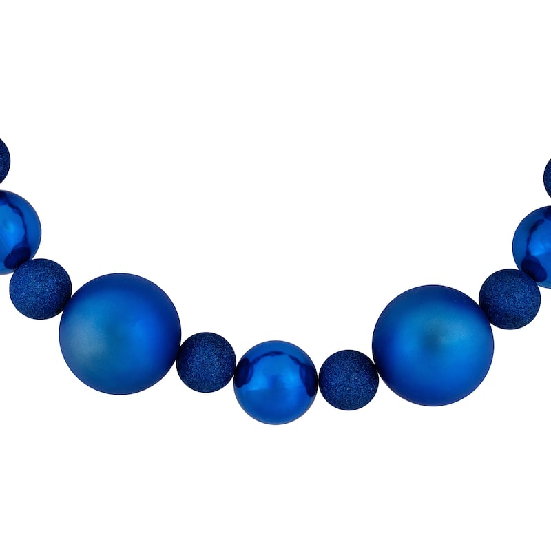 6' Shatterproof Ball 3-Finish Christmas Garland