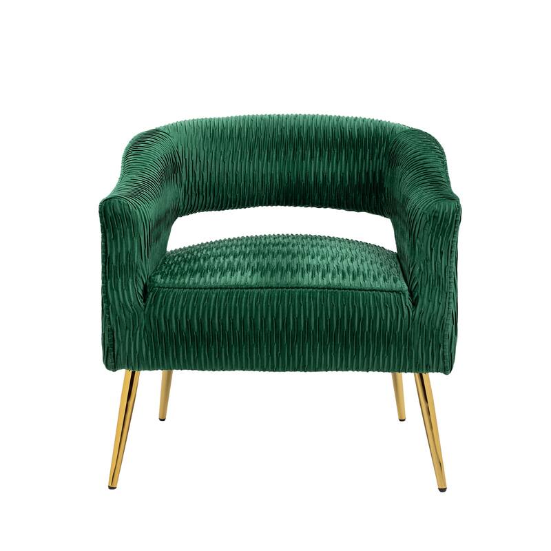 Contemporary Upholstered Ruffle Accent Chair