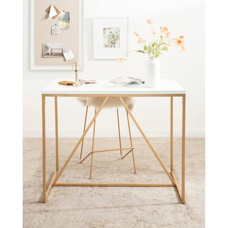Kate and Laurel Kaya Wood and Metal Counter Height Pub Table - 42x24x36