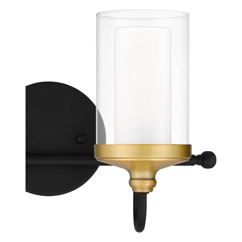 Rowland 2-Light Matte Black Vanity Light