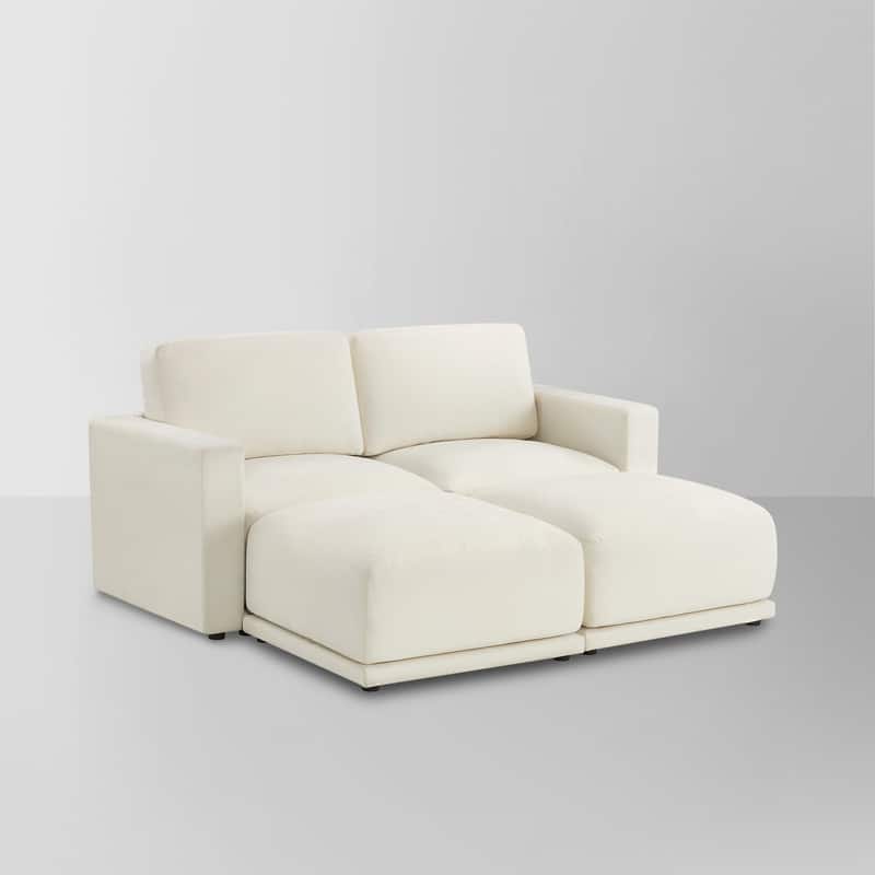 Cathy Oversized Modular Sectional Sofa Cloud Couch for living room - 2 Pieces+ 2 Ottoman