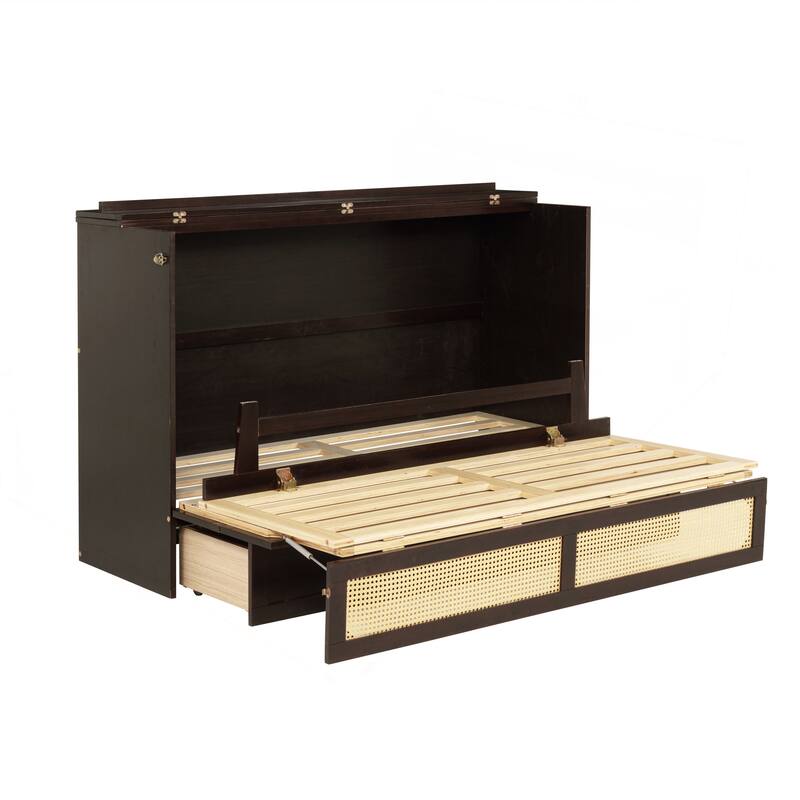 Versatile Queen Size Murphy Bed with Storage Functionality