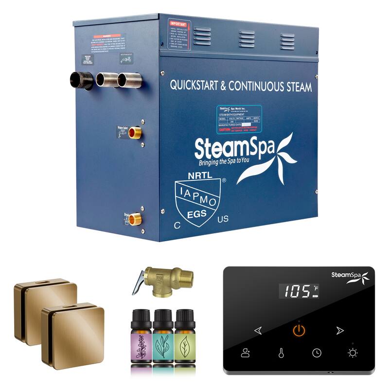 Oasis Series 12000-Watts Steam Generator with Continuous Steam Plus Fully Wireless Handheld Control - Gold
