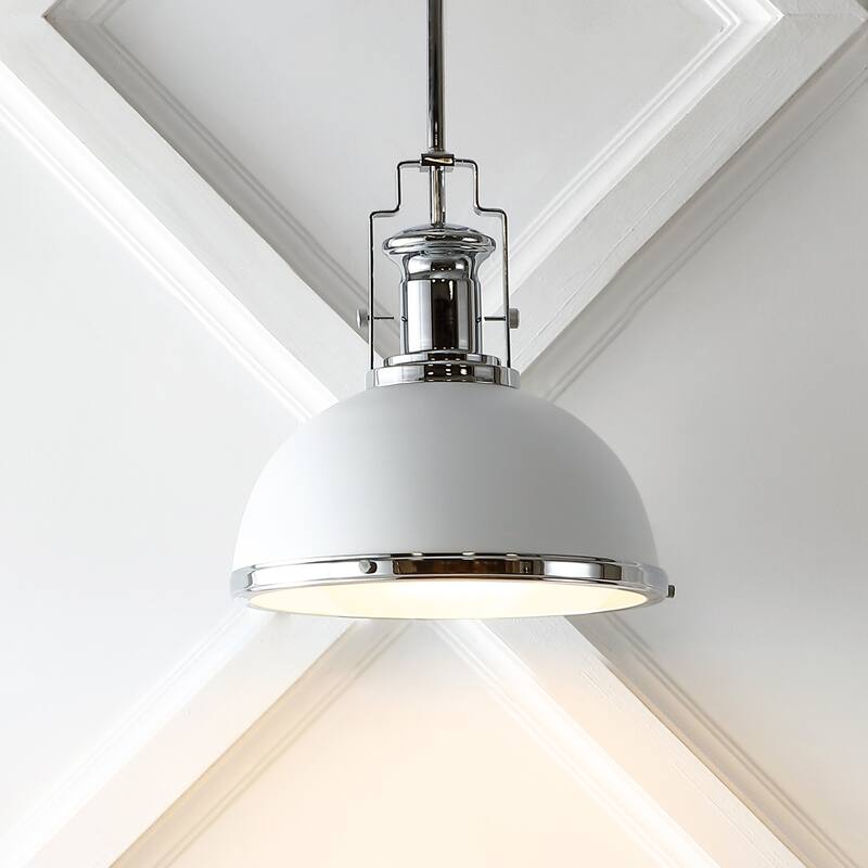 Deere Adjustable Iron/Glass Vintage LED Dome Pendant, by JONATHAN Y