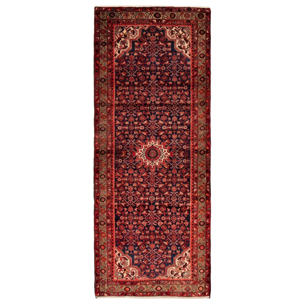 ECARPETGALLERY Hand-knotted Andelz Navy Wool Rug - 4'0 x 9'10