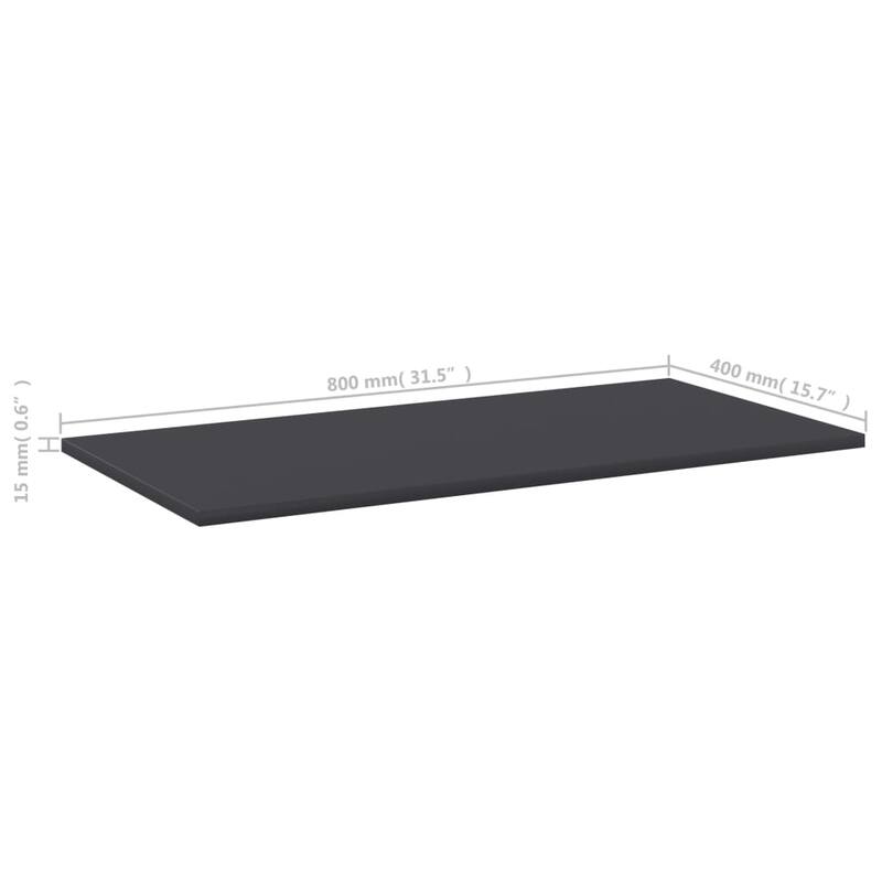 vidaXL Bookshelf Boards 4 pcs Gray 31.5"x15.7"x0.6" Chipboard