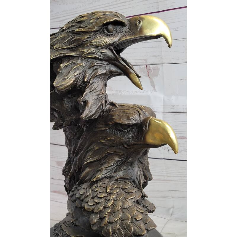 Hand Made Original Miguel Lopez Milo Double Eagle Bronze Sculpture Statue Gift