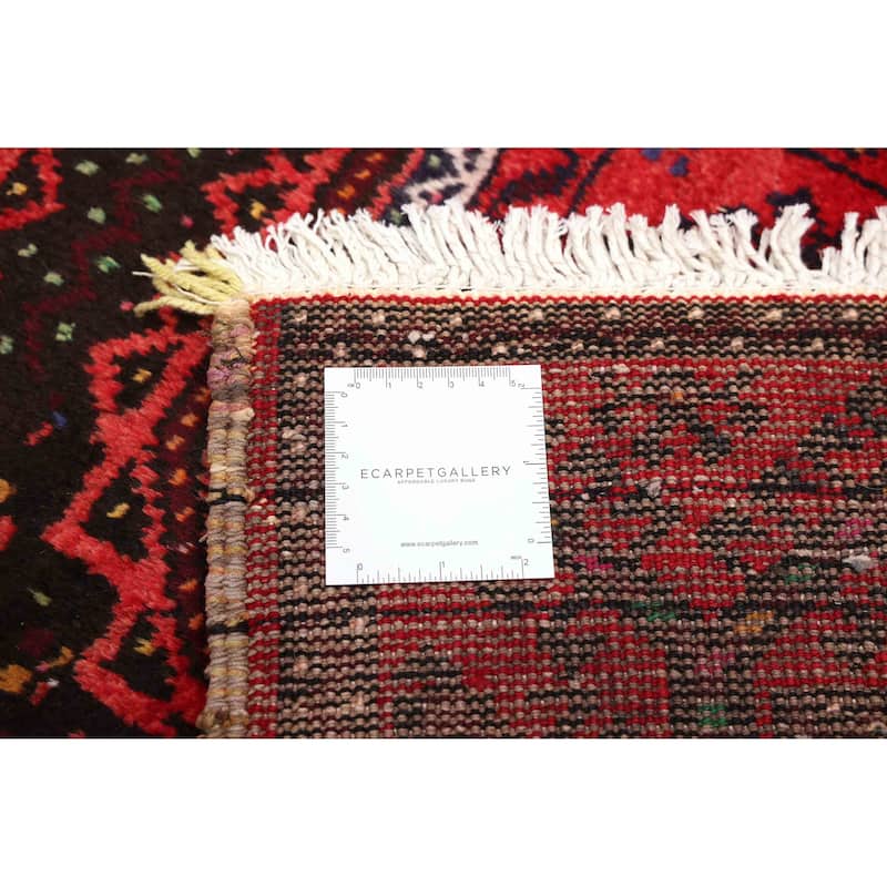 ECARPETGALLERY Hand-knotted Baluch Red Wool Rug - 3'1 x 6'4