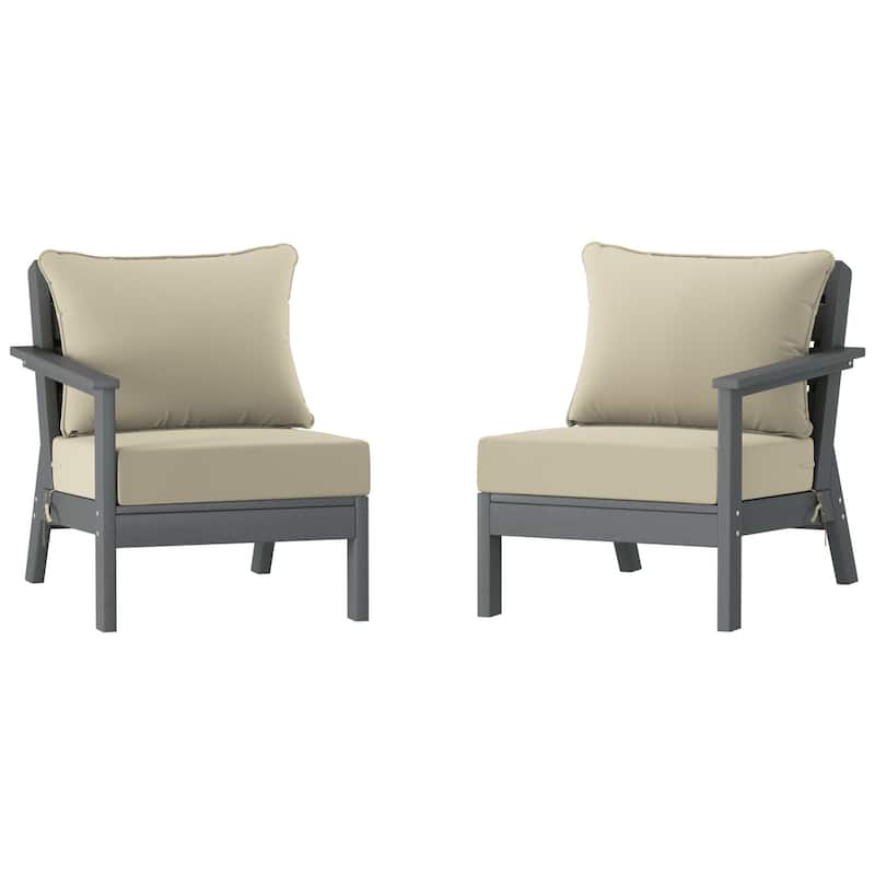 Polytrends Birchwood All Weather HDPE Outdoor Patio Deep Seating Gray Loveseat (2-Piece)