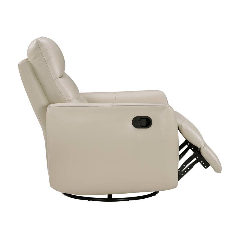 Cillian 35.5" Leather Swivel Glider Recliner - 360-Degree Metal Swivel
