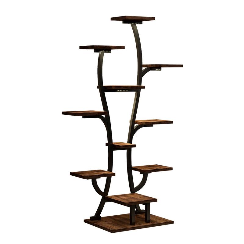 Plant Stand with Grow Lights, Indoor Plant Shelf, Metal Plant Flower Holder Stand, Vase Shape Plant Rack for Home, Patio