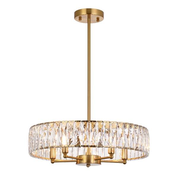 Gold Metal Chandelier With Clear Crystals - Bed Bath & Beyond - 35232719